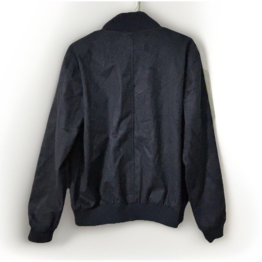 A Emporio Collezione Bomber Jacket Mens Sz L Suede Blue Full Zip - Picture 2 of 9